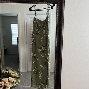 Reformation Sage Green Floral Maxi Dress